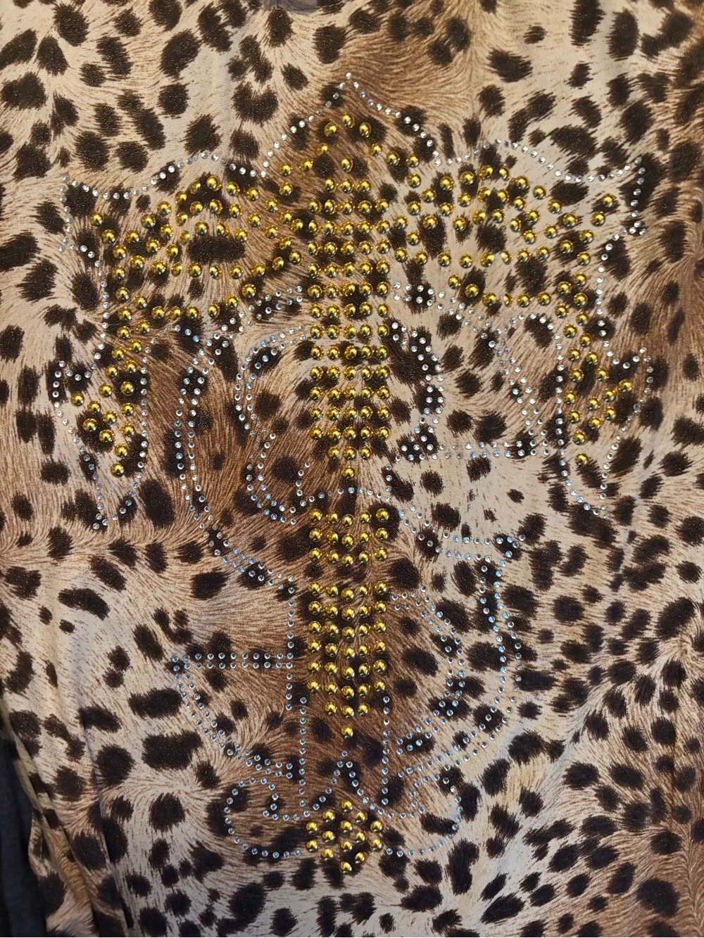 Leopard Print Studded long sleeve